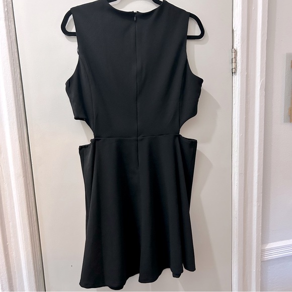 Black Mini Dress with Cut-Out Sides - Picture 2 of 5